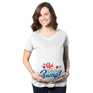 Red White And Bump Maternity Tshirt