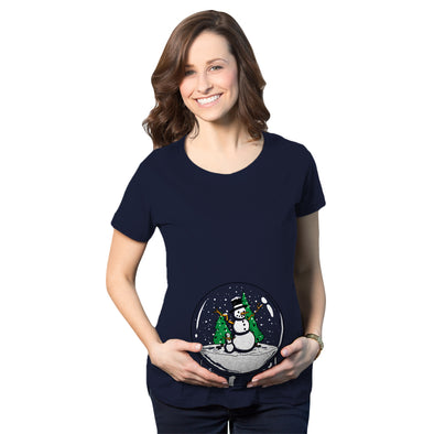 Snow Globe Snowman Maternity Tshirt