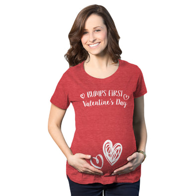 Bump's First Valentine's Day Maternity Tshirt