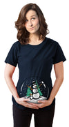 Snow Globe Snowman Maternity Tshirt