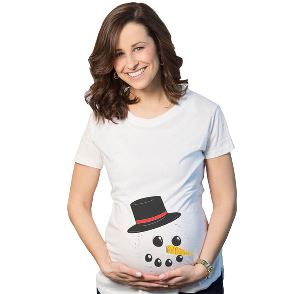 Snowman Face Maternity Tshirt