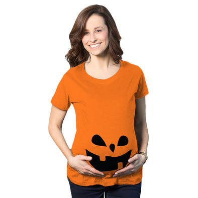 Teardrop Eyes Pumpkin Face Maternity Tshirt