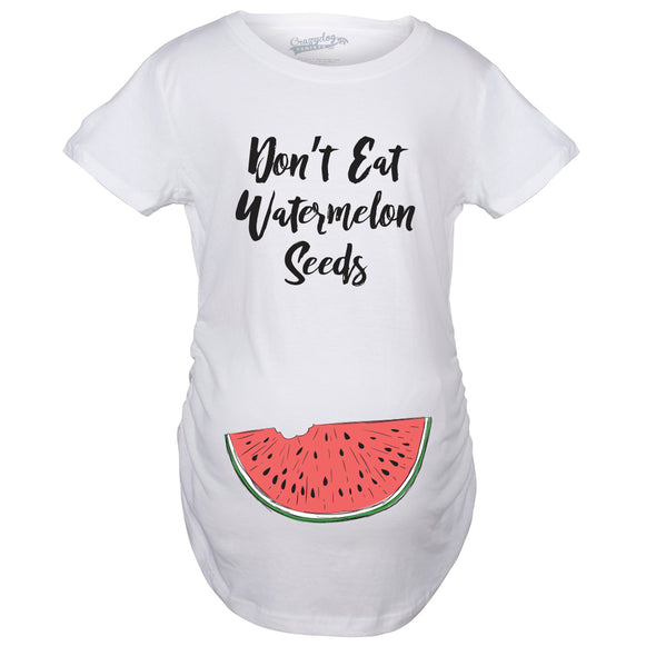 Maternity Don't Eat Watermelon Seeds Tshirt Funny Pregnancy Tee