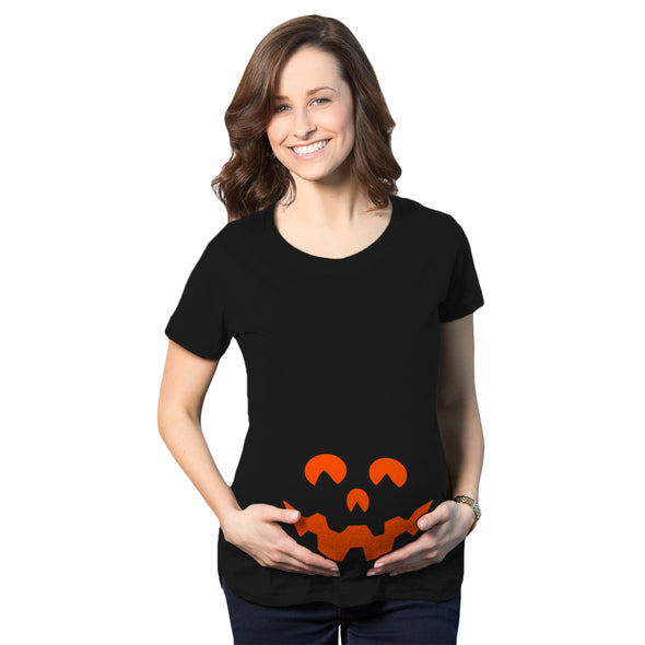Cartoon Eyes Pumpkin Face Maternity Tshirt