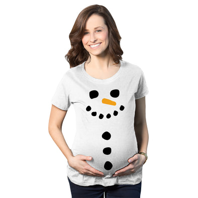 Snowman Buttons Maternity Tshirt