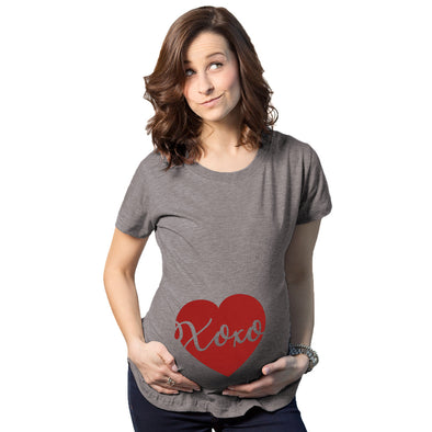 XOXO Script Heart Maternity Tshirt